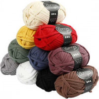 Cotton tube yarn, L: 45 m, 10x100 g, asstd colours [HOB-425000]