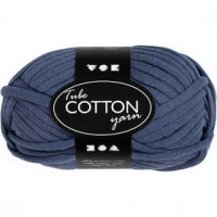Cotton tube yarn, L: 45 m, dark blue, 100g [HOB-42506]