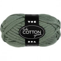 Cotton tube yarn, L: 45 m, 100 g, dark green [HOB-42507]