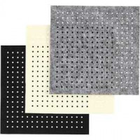 Craft Felt with Holes, sheet 20x20 cm, thickness 3 mm, grey, off-white, black, 12mixed sheets