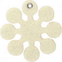 Felt shape, size 7x7 cm, thickness 3 mm, 5 pcs, off-white [HOB-45246]