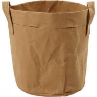 Faux Leather Storage Bag, D: 19.5 cm, H: 20, 1 pc, light brown [HOB-49889]