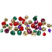 Bells, D: 10+14 mm, 24 mixed, metallic colours [HOB-500210]