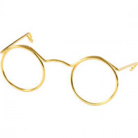 Novelty Glasses, W: 50 mm, hole size 17 mm, 10 pcs, gold [HOB-500321]