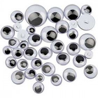 Googly Eyes, D: 8-20 mm, sewing, 24mixed [HOB-501402]