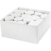 Boxes, D: 10-12 cm, H: 5 cm, 27 pcs, white [HOB-50439]