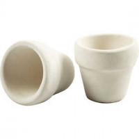 Flower Pots, D: 5.2 cm, H: 4.6 cm, 48 pcs, white [HOB-50649]