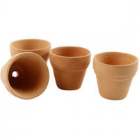 Flower Pots, D: 3,4 cm, H: 3,1 cm, 48pcs [HOB-50655]