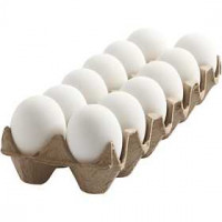Egg, H: 6 cm, 12 pcs, white [HOB-51024]