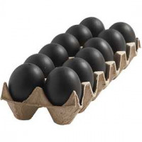 Egg, H: 6 cm, 12 pcs, black [HOB-51025]