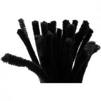 Pipe Cleaners, thickness 9 mm, L: 30 cm, black, 25pcs