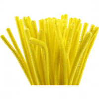 Pipe Cleaners, thickness 6 mm, L: 30 cm, yellow, 50pcs