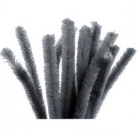 Pipe Cleaners, thickness 15 mm, L: 30 cm, grey, 15pcs