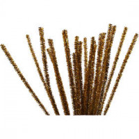 Pipe Cleaners, thickness 6 mm, L: 30 cm, gold, 24pcs