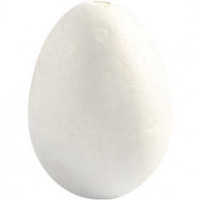 Polystyrene Eggs, H: 6 cm, 5 pcs, white [HOB-543200]
