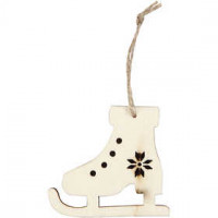 Ice Skate, H: 6,5 cm, W: 7,5 cm, plywood, 4pcs, depth 0,5 cm [HOB-55319]
