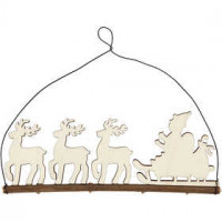 Christmas decoration, H: 8 cm, W: 22 cm, 1 pack, plywood [HOB-55322]