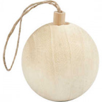 Christmas Ornament, D: 6,4 cm, paulownia, 1pc [HOB-55326]