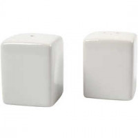 Salt and Pepper Set, H: 6 cm, size 5x5 cm, 6 sets, white [HOB-55604]