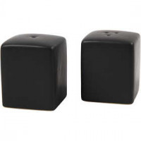 Salt and Pepper Set, H: 6 cm, size 5x5 cm, 6 sets, black [HOB-55605]