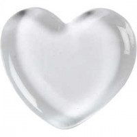 Heart, size 6.5x6.5 cm, thickness 10 mm, 20 pcs, transparent [HOB-55851]