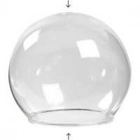 Clear Glass Baseless Hanging Bauble, D: 8 cm, hole size 5 cm, transparent, 4pcs [HOB-55928]