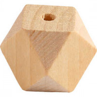 Diamond-Shaped Bead, W: 20 mm, hole size 3 mm, 6 pcs, pine [HOB-56125]