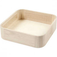 Trays, size 25x25 cm, H: 7 cm, 1 pc, paulownia [HOB-56132]