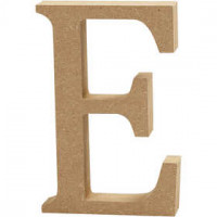 Letter, E, H: 8 cm, thickness 1,5 cm, MDF, 1pc