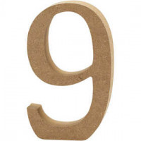 Number, 9, H: 8 cm, thickness 1,5 cm, MDF, 1pc