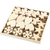 Christmas Ornaments, size 9-11 cm, thickness 4 mm, plywood, 90pcs