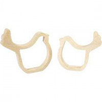 Chick Silhouettes, H: 13 cm, W: 13 cm, plywood, 2pcs, depth 2 cm