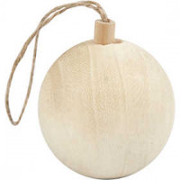 Christmas Ornament, D: 5.5 cm, 1 pc, birch [HOB-565117]
