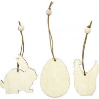 Wooden Ornament, size 6 cm, thickness 3 mm, 9 pcs [HOB-56732]