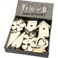 Wooden Ornament, size 6.5-21.5 cm, thickness 5 mm, 100 pcs [HOB-56739]