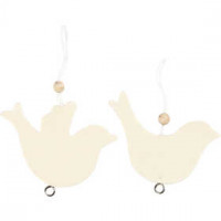 Dove Of Peace, size 7.5x9.5 cm, thickness 4 mm, 10 pcs, poly wood [HOB-567851]