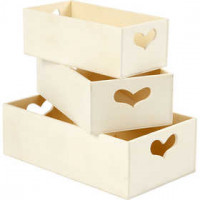 Storage Boxes, 3 pcs, poplar wood [HOB-57767]