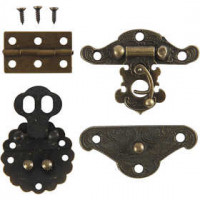 Mini Fittings, size 30-35 mm, 10 sets, antique gold [HOB-58004]