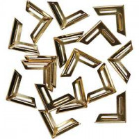 Metal Corners, size 19x19 mm, inner size 5 mm, gold, 150pcs