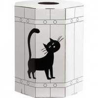 Carnival Barrel, H: 39 cm, D: 31 cm, 1 pc, white/black [HOB-59211]