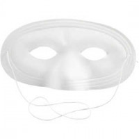 Half Face Masks, H: 10 cm, W: 17.5 cm, 12 pcs, white [HOB-59240]