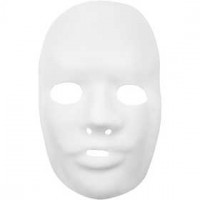 Full Face Masks, H: 24 cm, W: 15.5 cm, 12 pcs, white [HOB-59242]