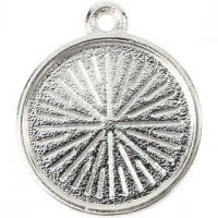 Cabocon charm, D: 16 mm, hole size 14 mm, 4pcs, hole size 1,5 mm