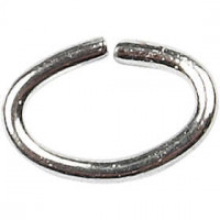 Oval Jump Rings, thickness 0.7 mm, inner size 2.5x4 mm, 50 pcs, silver-plated [HOB-613750]