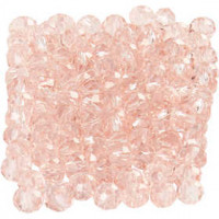 Faceted Beads, size 3x4 mm, hole size 0,8 mm, rose, 100pcs
