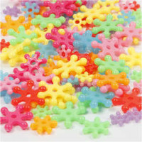 Shape Beads, D: 7-13,5 mm, hole size 2 mm, asstd colours, about 750 pcs., 125ml, approx. 50 g