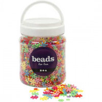 Shape Beads, D: 7-13,5 mm, hole size 2 mm, asstd colours, about 4000 pcs., 700ml, approx. 270 g
