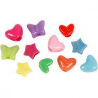 Novelty Shape Beads, D: 10 mm, hole size 3,5 mm, 65 g, 125ml