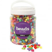 Novelty Shape Beads, D: 10 mm, hole size 3,5 mm, asstd colours, 400 g, 700ml, approx. 1530 pc