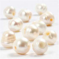 Freshwater Pearls, size 9-11 mm, hole size 2 mm, mother-of-pearl, 10pcs